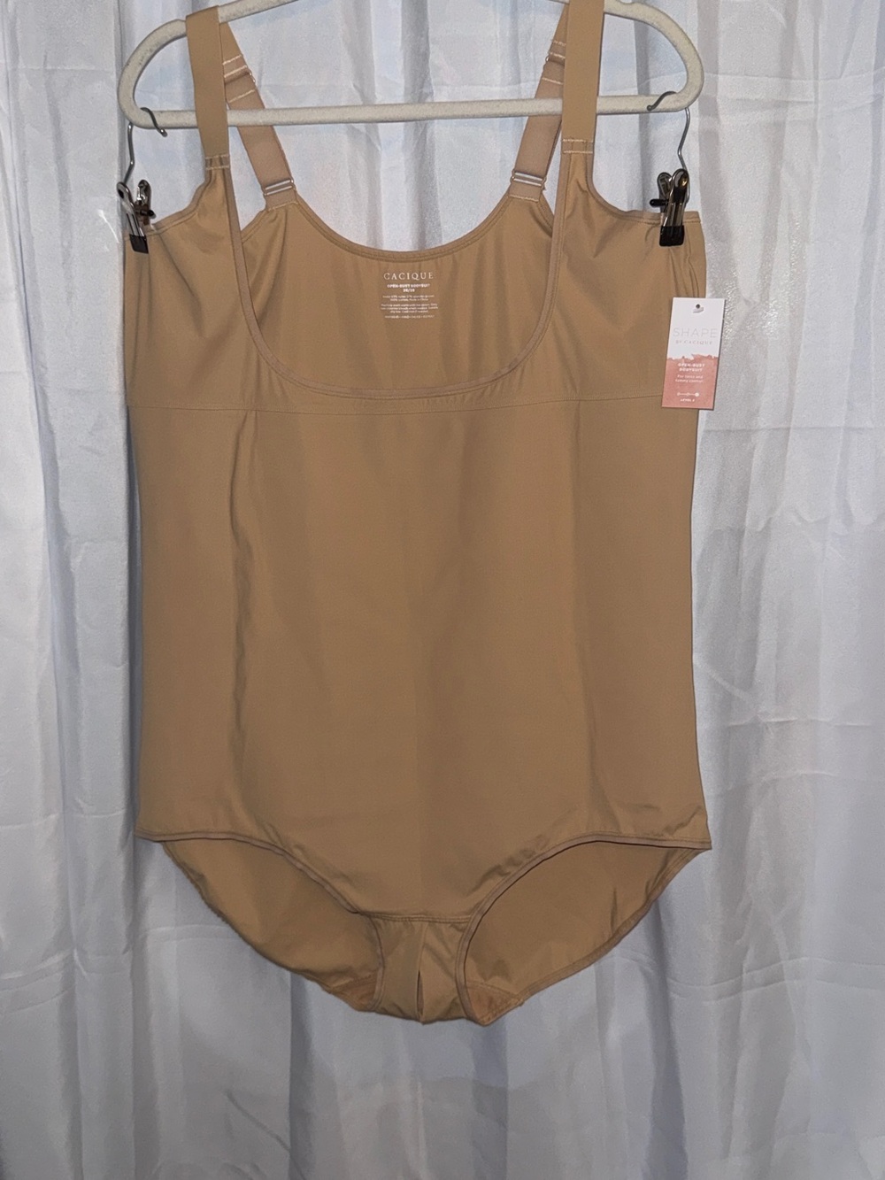 Cacique Nude Tan Shaping Bodysuit with Adjustable Straps